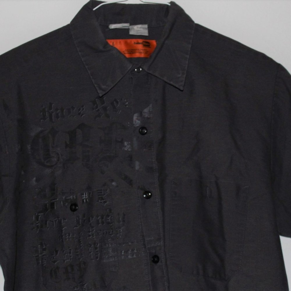 Corner Stone Button Down Gray Motorcycle Shirt L - image 2
